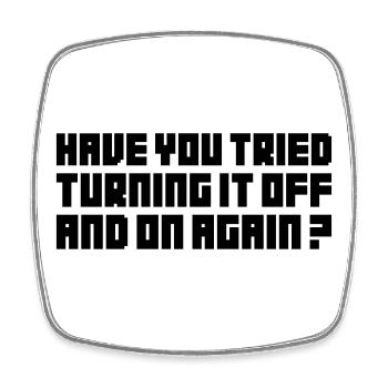 Turning It Off – Nerdiges Computer Statemen - Viereckiger Kühlschrankmagnet - Weiß - Vorne