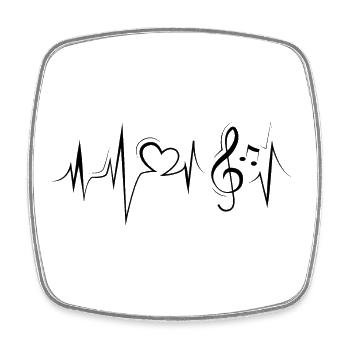 Musik Liebe Herzschlag Notenschlüssel Herz Symbol - Viereckiger Kühlschrankmagnet - Weiß - Vorne