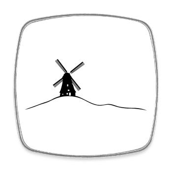 windmill, holland, netherlands windmill landscape - Square fridge magnet - white - Front
