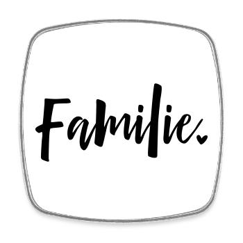 Familie Herz - Viereckiger Kühlschrankmagnet - Weiß - Vorne
