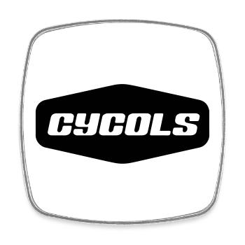 C Y C O L S - transparent - Square fridge magnet - white - Front
