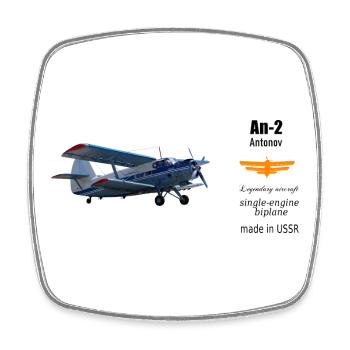 An-2 - Square fridge magnet - white - Front