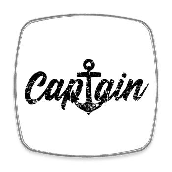 CAPTAIN KAPITÄN - Viereckiger Kühlschrankmagnet - Weiß - Vorne