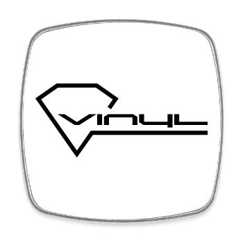 vinyl - Square fridge magnet - white - Front