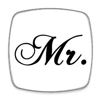 Bride T-Shirt Hochzeit Gold Kalligrafie Geschenk - Viereckiger Kühlschrankmagnet - Weiß - Vorne