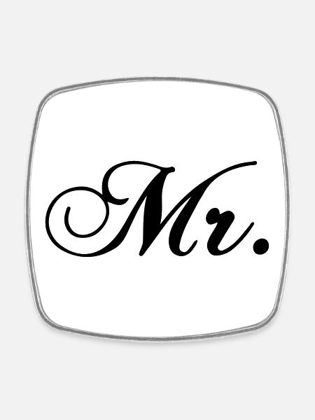 T-shirt de mariée cadeau de calligraphie en or de mariage - Magnet carré - blanc
