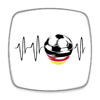 herzschlag deutschland fußball symbol germany icon - Viereckiger Kühlschrankmagnet - Weiß - Vorne
