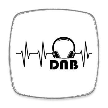 dnb Herzschlag Kopfhörer drum n bass puls Logo - Viereckiger Kühlschrankmagnet - Weiß - Vorne