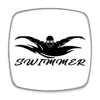 Swimmer - Square fridge magnet - white - Front