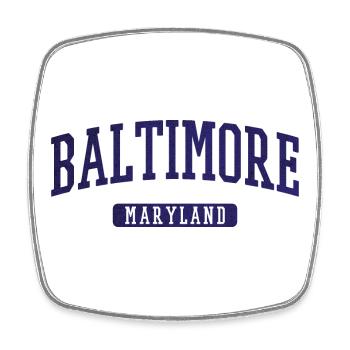Baltimore Maryland Vintage Arc Print - Viereckiger Kühlschrankmagnet - Weiß - Vorne