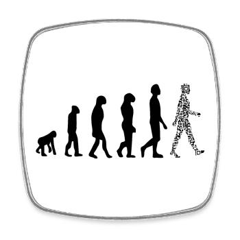 Evolution QR code - Humour pass sanitaire - Magnet carré - blanc - Devant