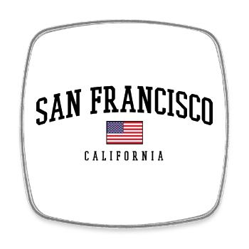 San Francisco Usa - Viereckiger Kühlschrankmagnet - Weiß - Vorne