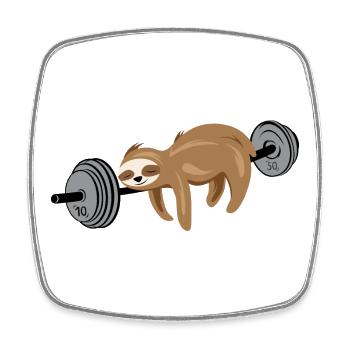 Sloth strength fitness gym gweichte sport symbol - Magnet carré - blanc - Devant
