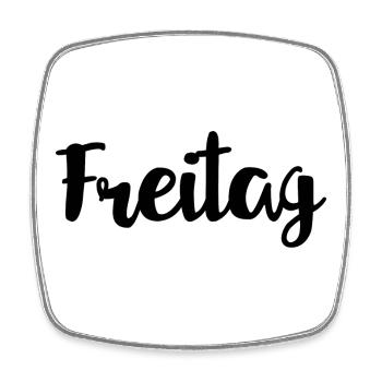 Freitag Wochentag Woche - Viereckiger Kühlschrankmagnet - Weiß - Vorne
