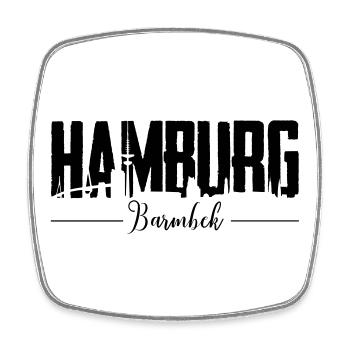 Hamburg Barmbek, HH-City - Viereckiger Kühlschrankmagnet - Weiß - Vorne