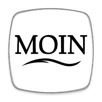 Moin Mer Baltique Hambourg Mer du Nord Danemark Symbole Logo - Magnet carré - blanc - Devant