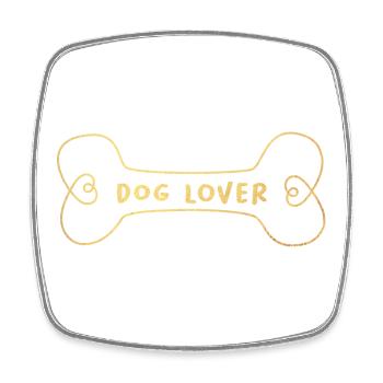Dog Lover Dog Friend Gold Bone Dogs Fan Animal - Square fridge magnet - white - Front