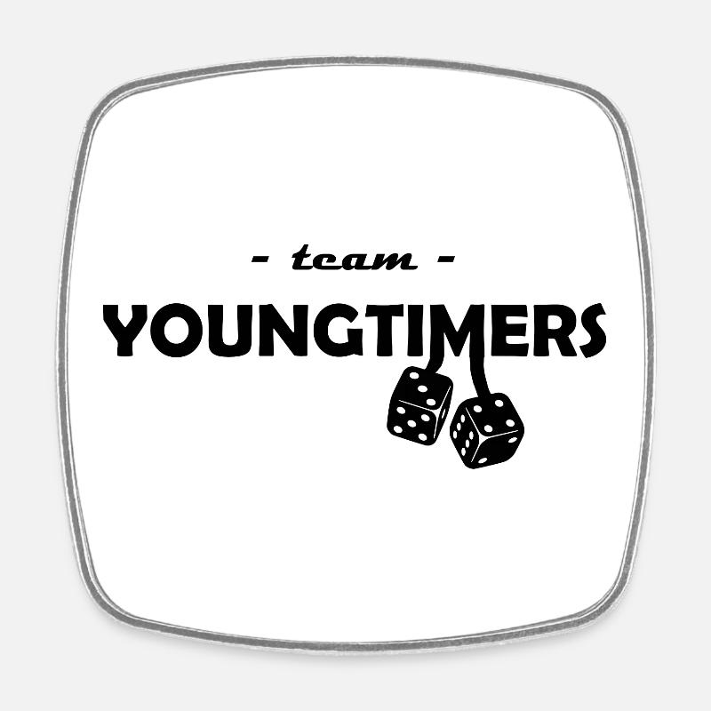 team youngtimers - Magnet carré - blanc