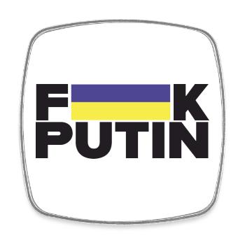 FK Putin Ukraine Flag for Peace - Square fridge magnet - white - Front