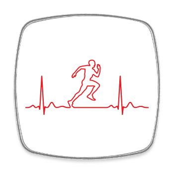 Runner Pulse Silhouette - Viereckiger Kühlschrankmagnet - Weiß - Vorne