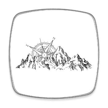 Berge im Freien wilde Natur - Viereckiger Kühlschrankmagnet - Weiß - Vorne