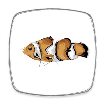 clownfish clown Fisch Fische Symbol Farben Grafik - Viereckiger Kühlschrankmagnet - Weiß - Vorne