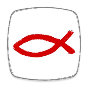 Jésus poisson Ichthys poisson poisson poisson - Magnet carré - blanc - Devant