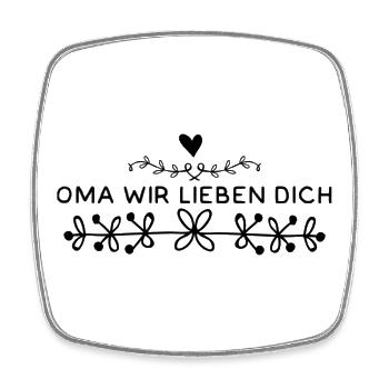 Oma Wir Lieben Dich - Viereckiger Kühlschrankmagnet - Weiß - Vorne