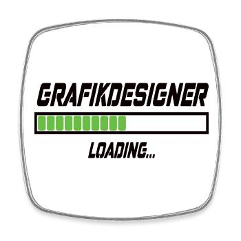 Grafikdesigner Loading... - Viereckiger Kühlschrankmagnet - Weiß - Vorne