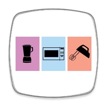 Cook - Square fridge magnet - white - Front
