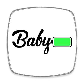 Neon Lime Abstraktes Block-T-Shirt - Viereckiger Kühlschrankmagnet - Weiß - Vorne