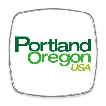 Portland Oregon USA Schriftzug - Viereckiger Kühlschrankmagnet - Weiß - Vorne