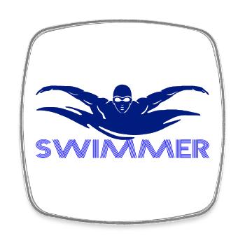 Swimmer - Square fridge magnet - white - Front