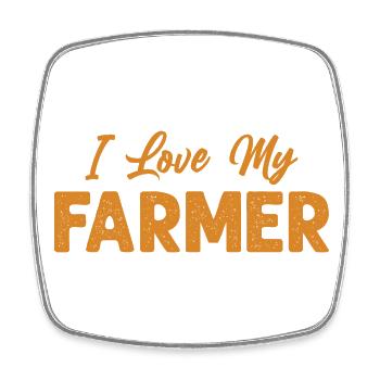 J’aime mon agriculteur Drôle d’agriculture - Magnet carré - blanc - Devant