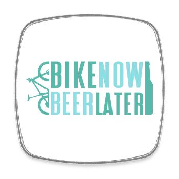 Mountainbike bike now beer later - Square fridge magnet - white - Front