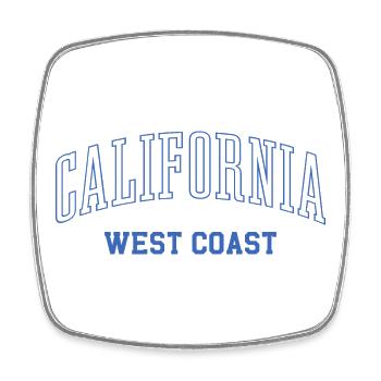 Kalifornien Westküste Typografie T-Shirt - Viereckiger Kühlschrankmagnet - Weiß - Vorne