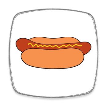 Hot dog Wurst - Viereckiger Kühlschrankmagnet - Weiß - Vorne