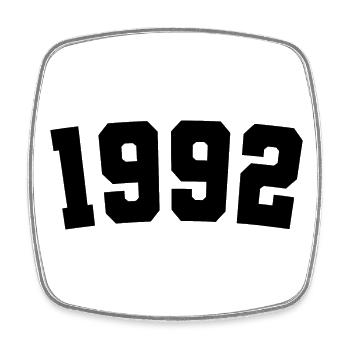 Né en 1992, 30 ans, cadeau de 30e anniversaire - Magnet carré - blanc - Devant