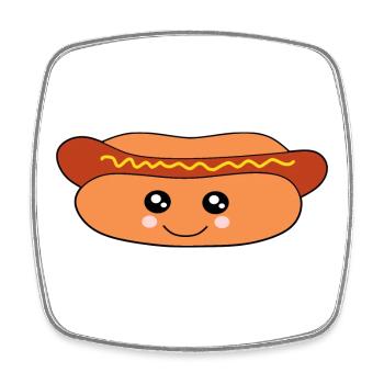 Kawaii, Wurst, Würstchen, Metzger - Viereckiger Kühlschrankmagnet - Weiß - Vorne
