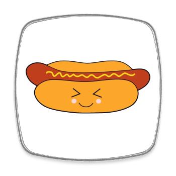 Hot dog Wurst - Viereckiger Kühlschrankmagnet - Weiß - Vorne