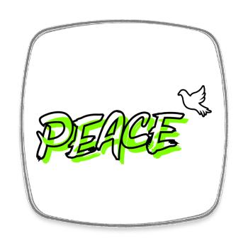 Friede Peace Friedenstaube - Viereckiger Kühlschrankmagnet - Weiß - Vorne