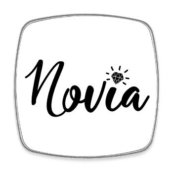 Novia Girlfriend Engagement Bridal Shower Wedding - Square fridge magnet - white - Front
