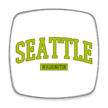 Seattle Washington Lettering - Square fridge magnet - white - Front