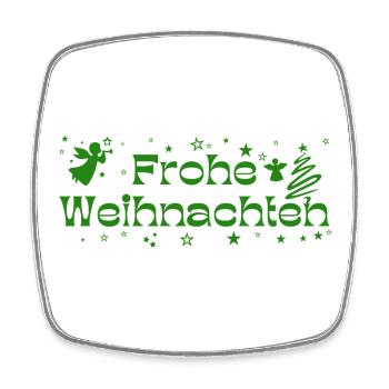 Frohe Weihnachten grün Sterne Engel Weihnachtsbaum - Viereckiger Kühlschrankmagnet - Weiß - Vorne
