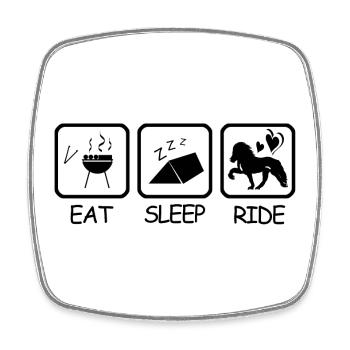 Iceland Competition Shirts Grilling Meat Tent Ride - Square fridge magnet - white - Front