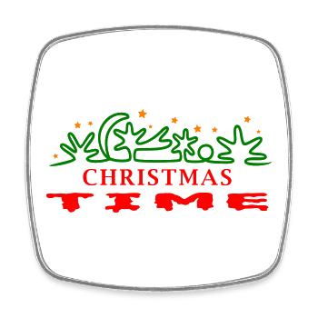 Christmas Time, Weihnachten, Tannenbaum - Viereckiger Kühlschrankmagnet - Weiß - Vorne
