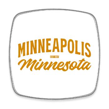 Minneapolis Script Vintage Orange - Viereckiger Kühlschrankmagnet - Weiß - Vorne