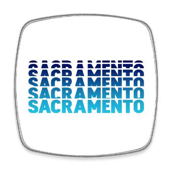 Sacramento Gradient Typo Shirt - Square fridge magnet - white - Front