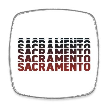 Sacramento Gradient Schriftzug Mehrfach - Viereckiger Kühlschrankmagnet - Weiß - Vorne