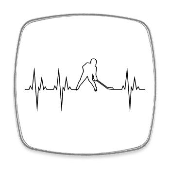 Eishockey Elektrokardiogramm EKG Hockey - Viereckiger Kühlschrankmagnet - Weiß - Vorne